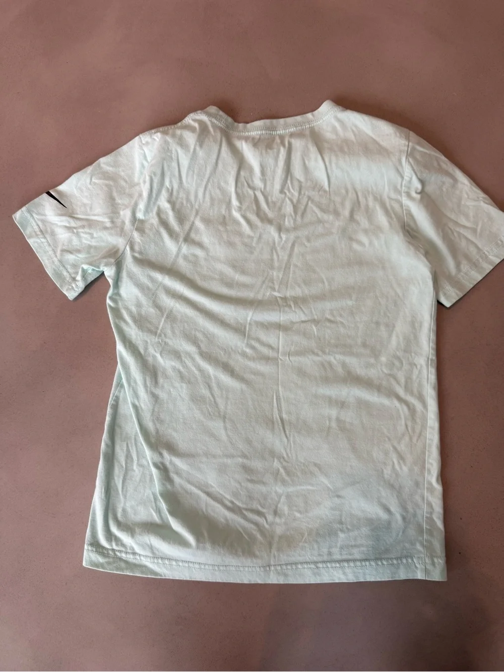 Nike Mint Green Crew Tee with Pink Logo Accent